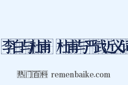 李白与杜甫·杜甫与严武近义词是什么意思的图片